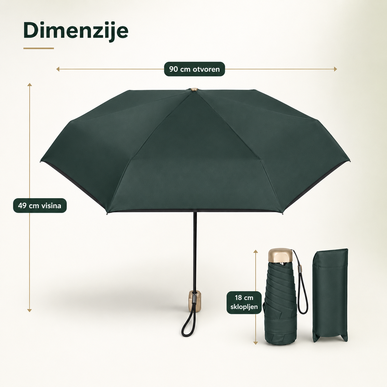 Mini džepni kišobran - za sunce i kišu