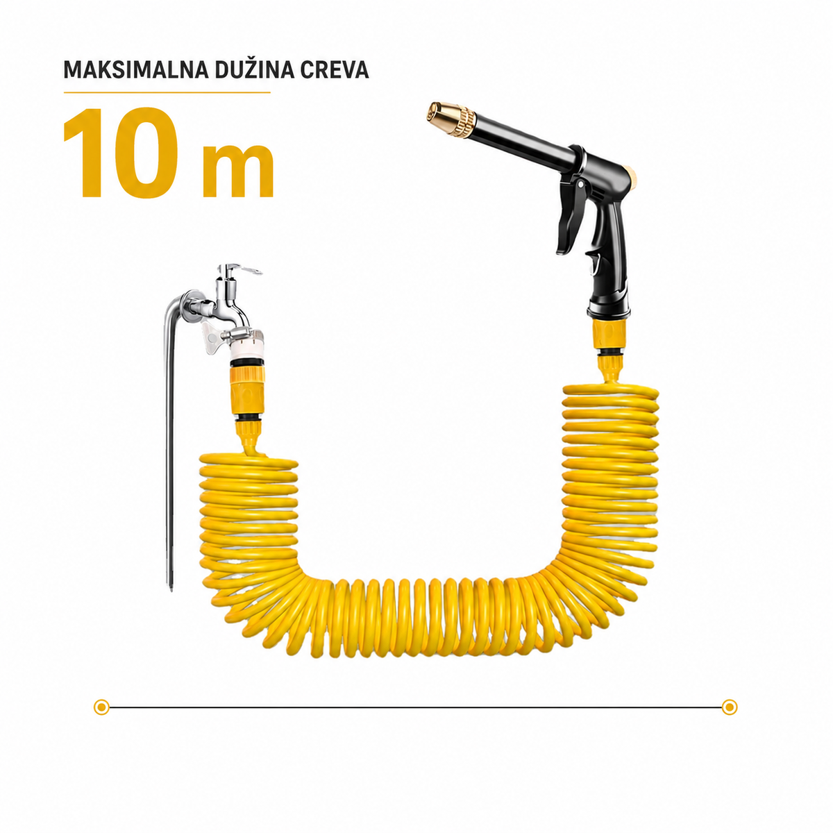 Spiralno baštensko crevo sa prskalicom