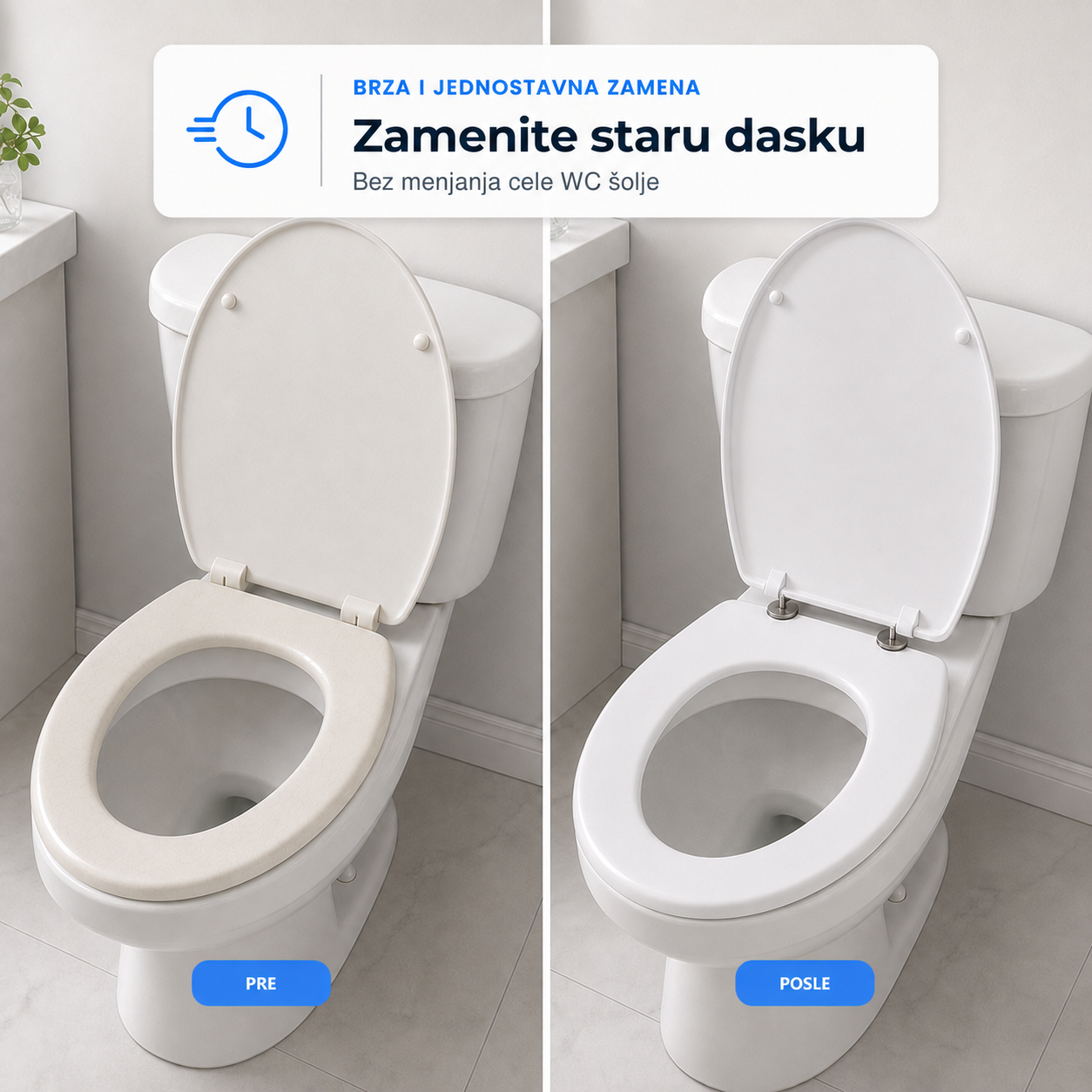 Univerzalna zamenjiva WC daska
